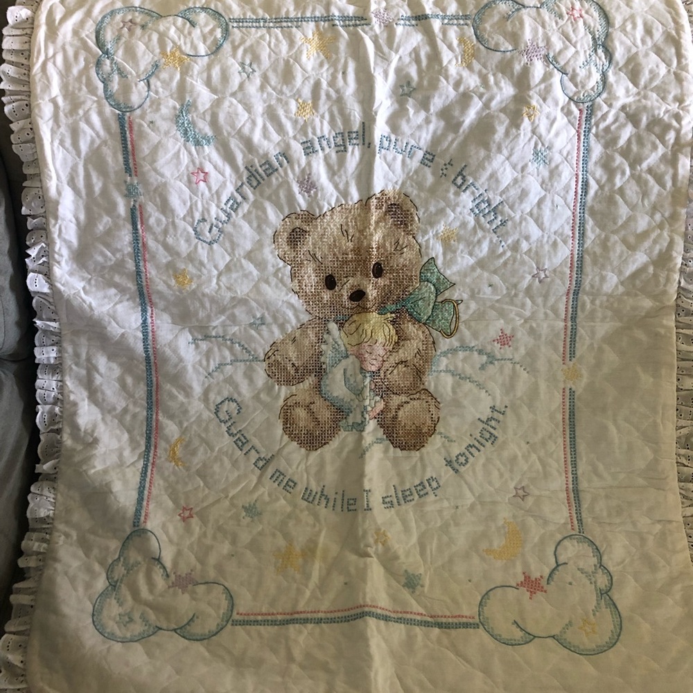Hand embroidered baby blanket